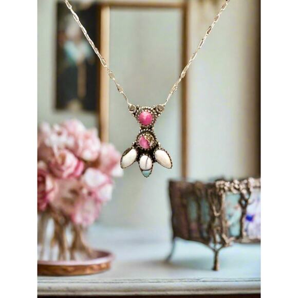 Cotton Candy Turquoise | Paperclip Necklace | 925 18-20” - Picture 2 of 6